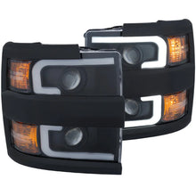 Load image into Gallery viewer, ANZO Projector Headlights 15-17 Chevrolet Silverado 2500HD / 3500HD Black w/ Black Rim - Side View