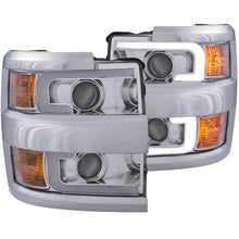 Load image into Gallery viewer, ANZO Projector Headlights 15-17 Chevrolet Silverado 2500HD / 3500HD Chrome w/ Chrome Rim - Side View