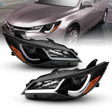 Load image into Gallery viewer, ANZO Projector Headlights With Plank Style Design Black w/Amber 15-16 Toyota Camry (4DR) - Main Product View