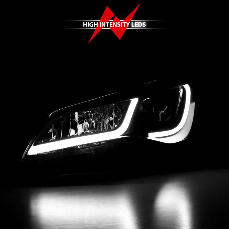 ANZO Projector Headlights With Plank Style Design Black w/Amber 15-16 Toyota Camry (4DR) - Installation View