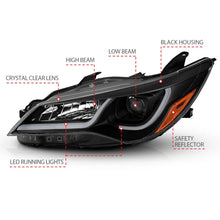 Load image into Gallery viewer, ANZO Projector Headlights With Plank Style Design Black w/Amber 15-16 Toyota Camry (4DR) - Additional View 6
