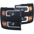 Load image into Gallery viewer, ANZO Projector Headlights With Plank Style Design Black w/Amber 15-17 Chevrolet Silverado 2500/3500 - Main Product View