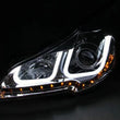 Load image into Gallery viewer, ANZO 2010-2014 Subaru Outback Projector Headlights w/ U-Bar Black - Side View
