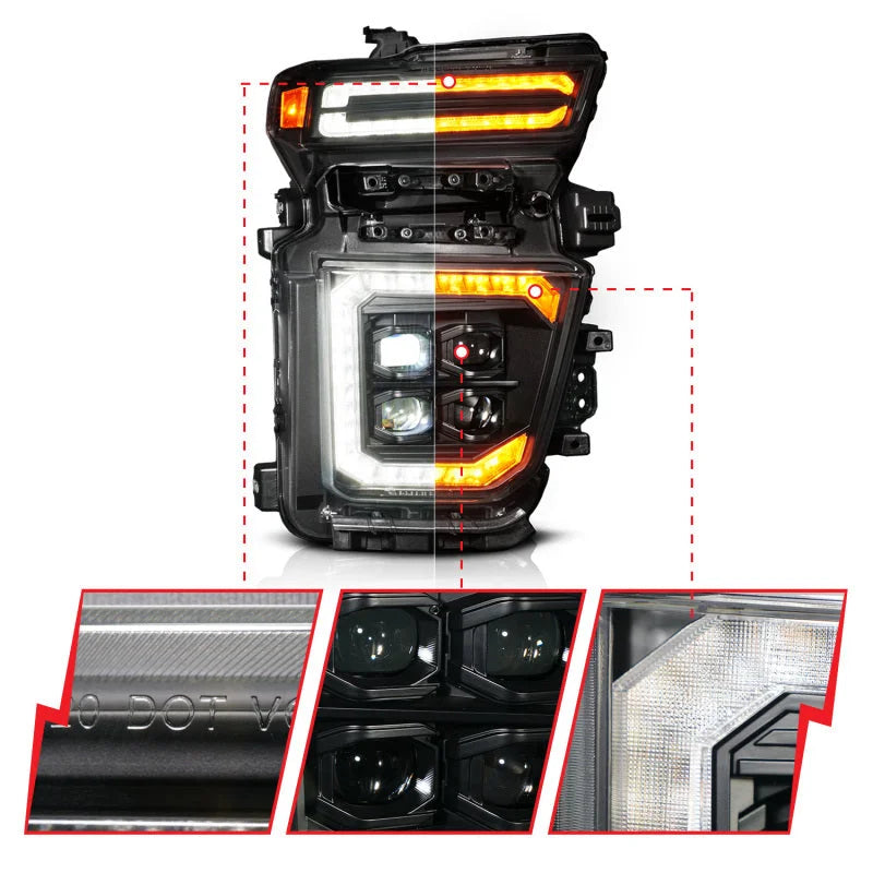 ANZO Z-Series 20-23 Chevy Silverado 2500/3500 Z-Series Full LED Proj Headlights Black - Pass. Side - Additional View 5