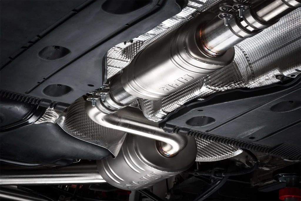 APR APR Catback Exhaust System Front Muffler - GTI/TRC (MK7/MK7.5) CBK0005 - Installation View