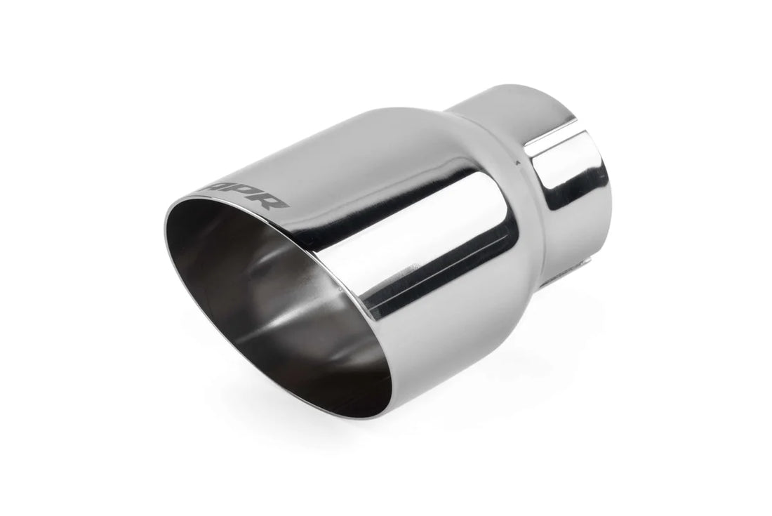 APR APR Single-Walled 3.5" Slash-Cut Tips (Polished Silver) - Set of 2 TPK0005 - Side View