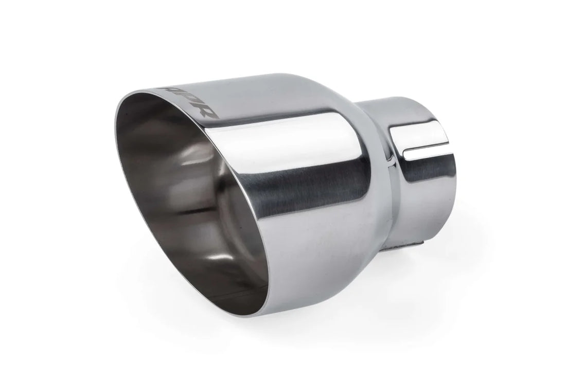 APR APR Single-Walled 4" Slash-Cut Tips (Polished Silver) - Set of 2 TPK0004 - Side View