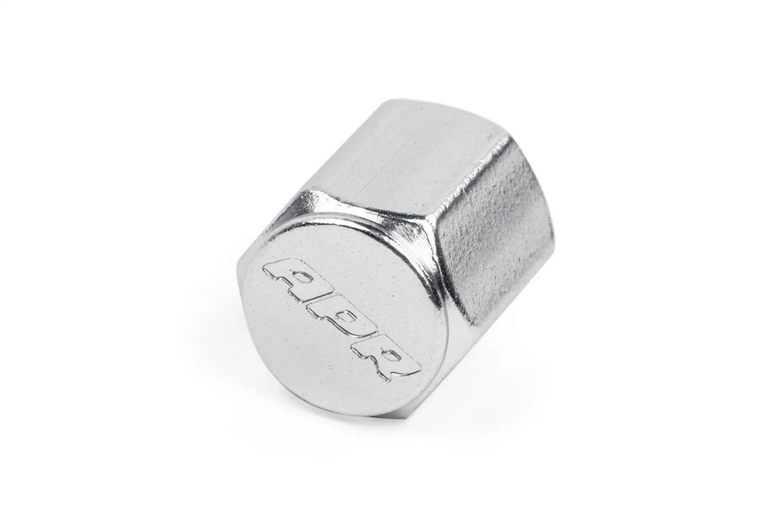 APR Stylish valve stem caps in Silver MS100178 - Detail View
