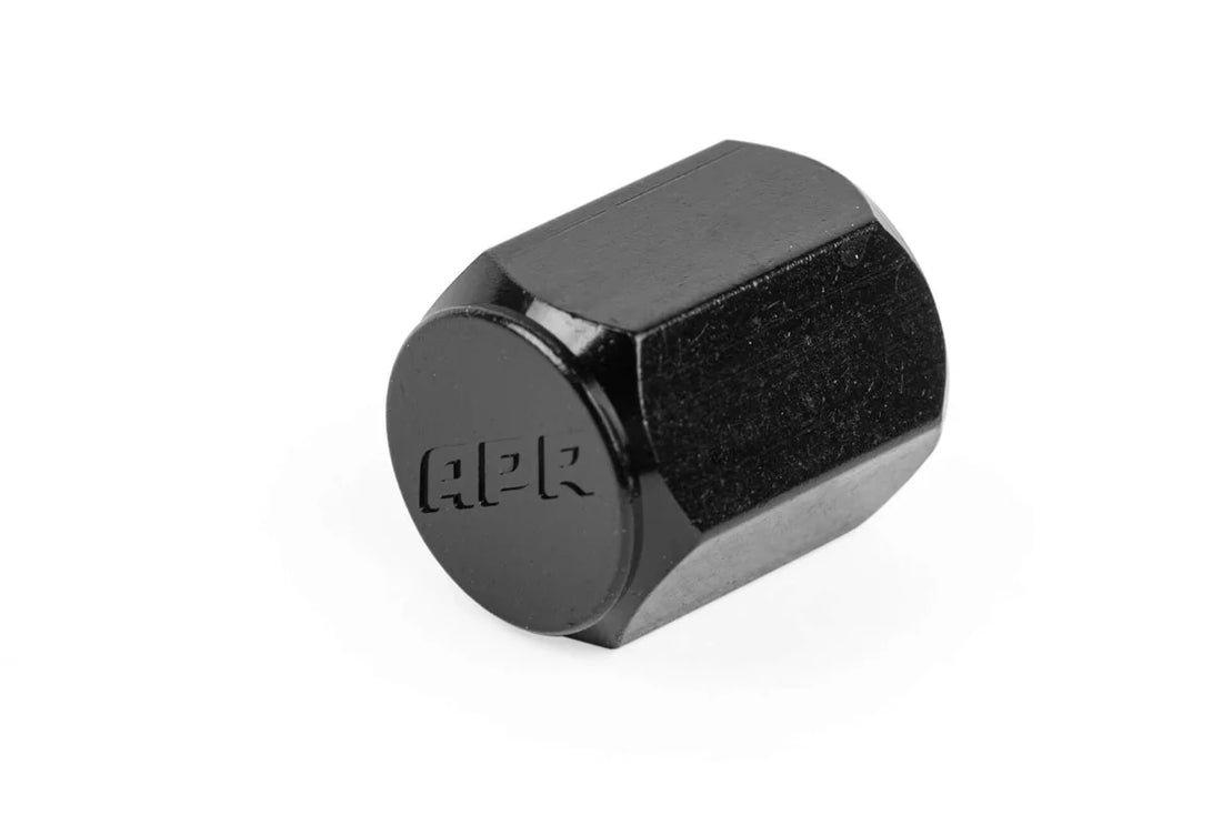 APR Stylish valve stem caps in black MS100197 - Detail View