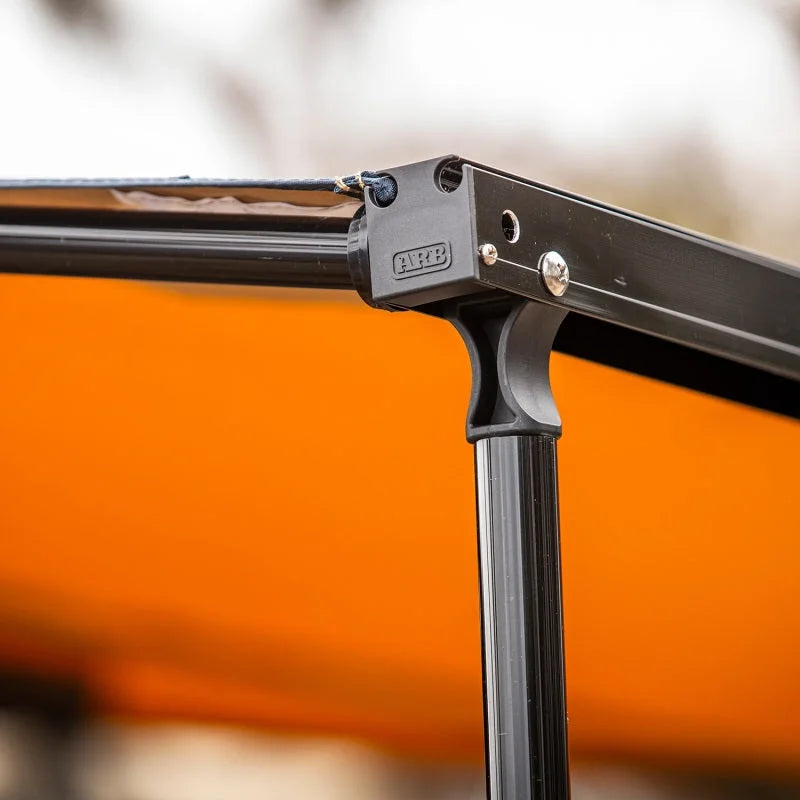 ARB Aluminum Awning, Black Frame, 8.2FT x 8.2FT, Installed with LED Light Strip - Main Product View