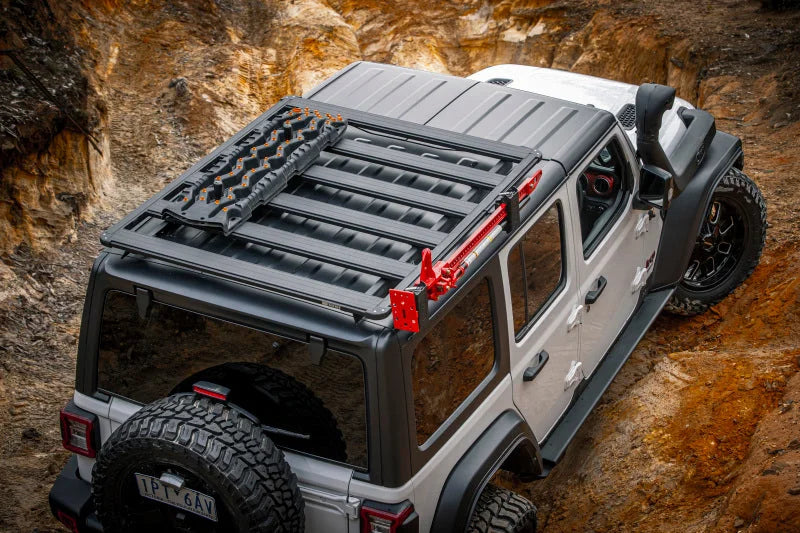 ARB Base Rack Kit Includes 61in x 51in Base Rack w/ Mount Kit and Deflector - Side View