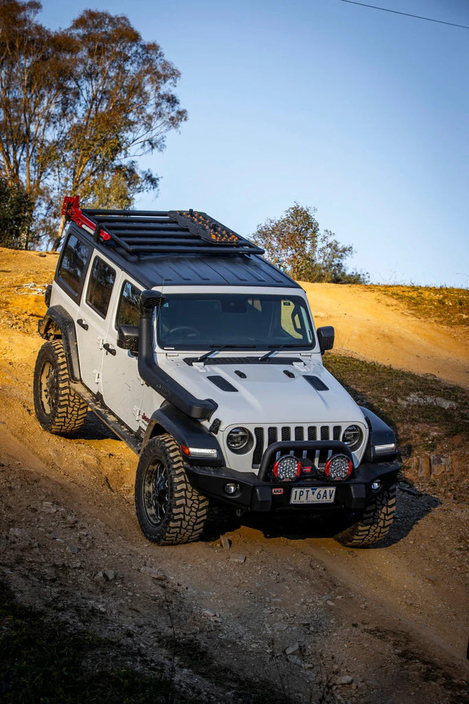 ARB Base Rack Kit Includes 61in x 51in Base Rack w/ Mount Kit and Deflector - Installation View