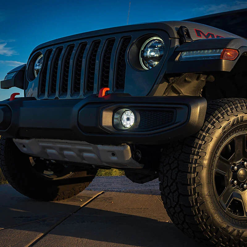 ARB Jeep JL/JT SAE Only Plug N Play Fog Light Kit (Bumper Kit) - White - Side View