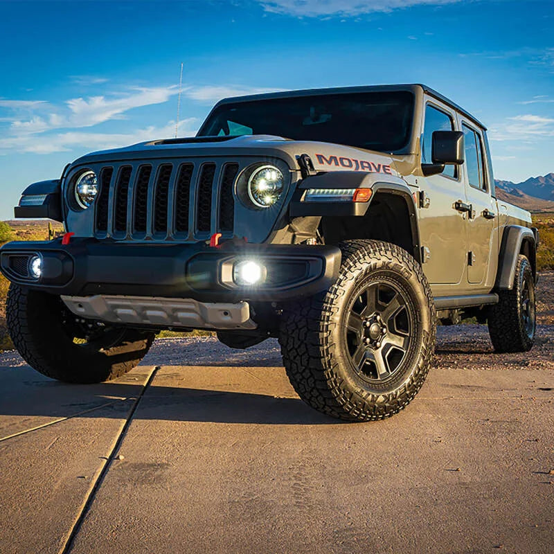ARB Jeep JL/JT SAE Only Plug N Play Fog Light Kit (Bumper Kit) - White - Installation View