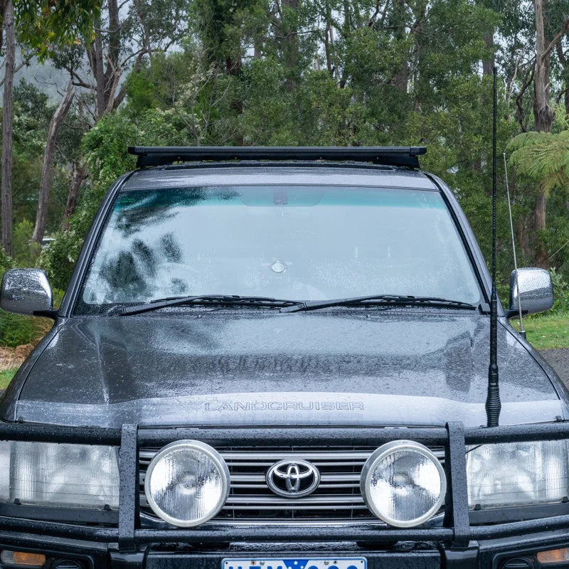 ARB Roof Rack Base with Mount Kit - Flat Rack with Wind Deflector - Side View