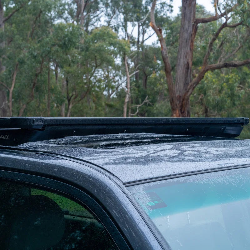 ARB Roof Rack Base with Mount Kit - Flat Rack with Wind Deflector - Installation View