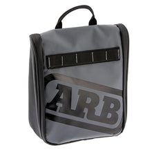 Load image into Gallery viewer, ARB Toiletries Bag Charcoal Finish w/ Red Highlights PVC Outer Shell Mesh Pockets Mirror - Side View
