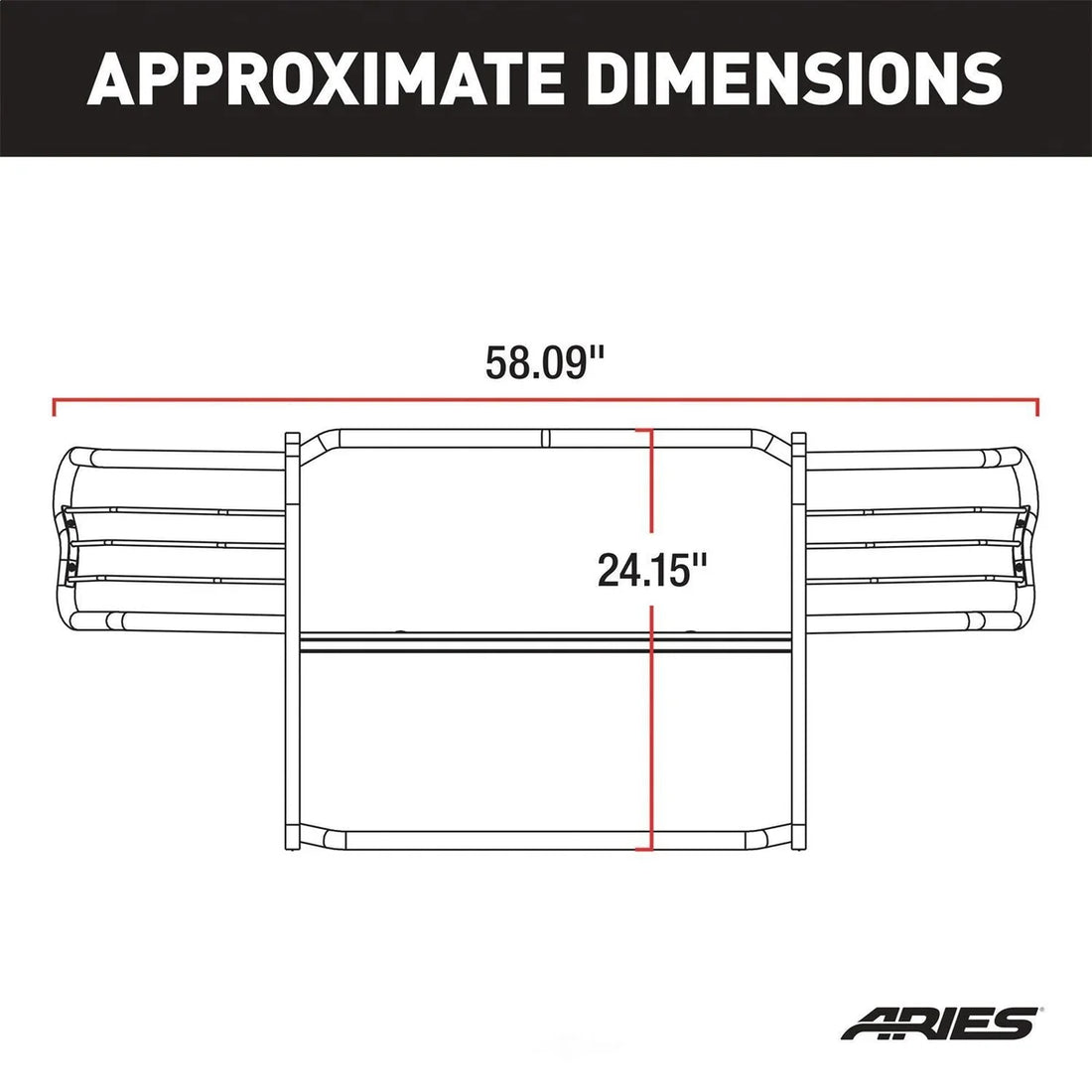 ARIES 1051 1-1/2-Inch Black Steel Grille Guard, No-Drill 1051 fits Jeep Liberty - Installation View
