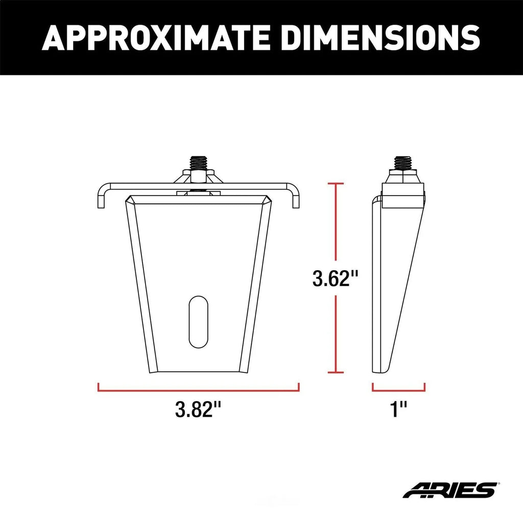ARIES 1110311 Headache Rack Light Mounting Brackets, 2-Pack 1110311 - Side View