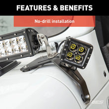 Load image into Gallery viewer, ARIES 1110313 Windshield Light Brackets, LEDs Sold Separately 1110313 fits 2018-2019 Jeep Wrangler JL