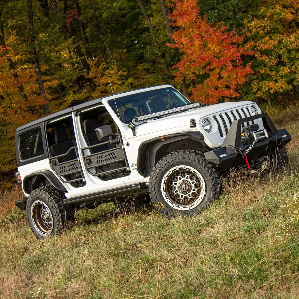 ARIES 1500200 Black Aluminum Front Tube Half Doors 1500200 fits 2018-2019 Jeep Wrangler / Gladiator - Additional View 10
