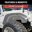 Load image into Gallery viewer, ARIES 1500202 Paintable Raw Aluminum Front Fender Flares 1500202 fits Jeep Wrangler JK - Additional View 5