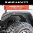 Load image into Gallery viewer, ARIES 1500202 Paintable Raw Aluminum Front Fender Flares 1500202 fits Jeep Wrangler JK - Additional View 6