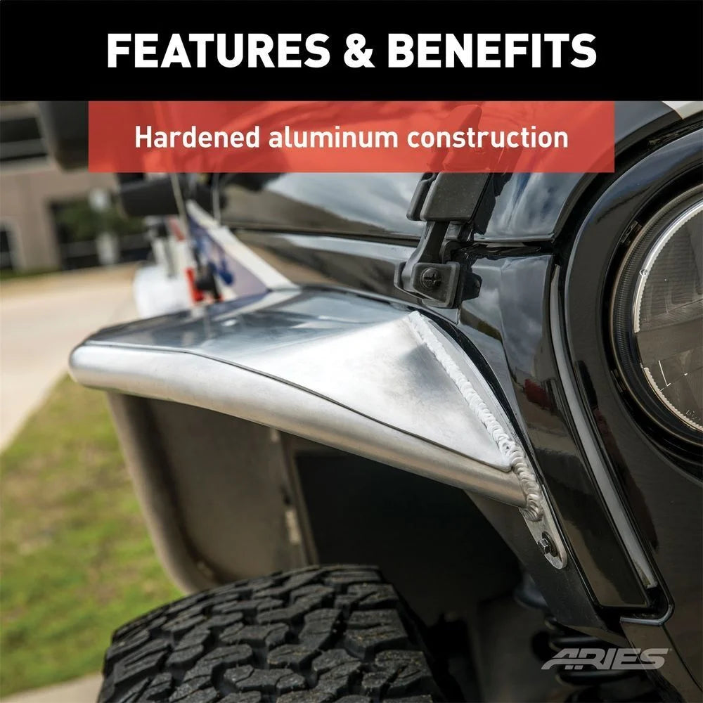 ARIES 1500202 Paintable Raw Aluminum Front Fender Flares 1500202 fits Jeep Wrangler JK - Additional View 8