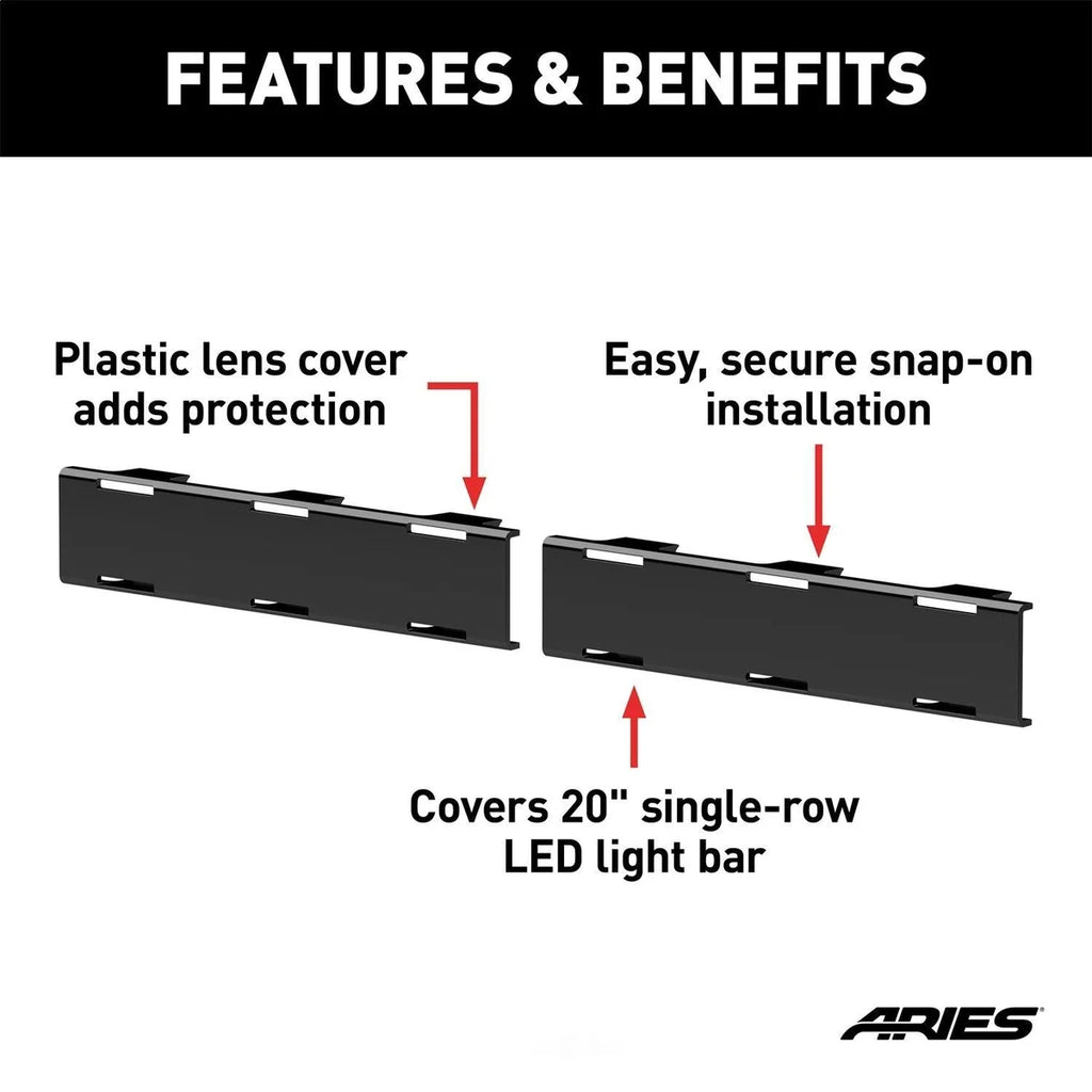 ARIES 1501263 20-Inch LED Light Bar Covers, 2 Pieces 1501263 - Back View