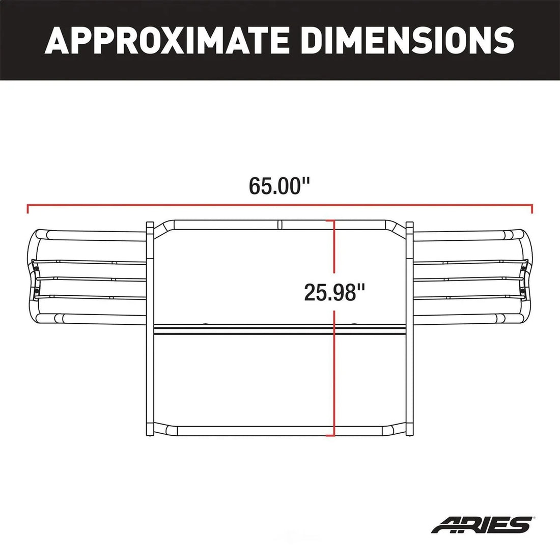 ARIES 2049 1-1/2-Inch Black Steel Grille Guard, No-Drill 2049 fits Toyota Tacoma - Installation View