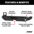 Load image into Gallery viewer, ARIES 2082080 TrailChaser Black Steel Rear Bumper 2082080 fits 2018-2019 Jeep Wrangler Rubicon - Back View
