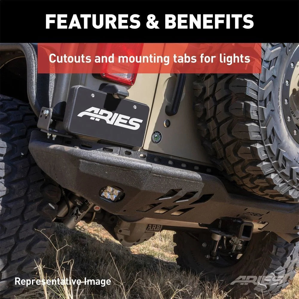 ARIES 2082080 TrailChaser Black Steel Rear Bumper 2082080 fits 2018-2019 Jeep Wrangler Rubicon - Additional View 6