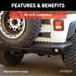 Load image into Gallery viewer, ARIES 2082080 TrailChaser Black Steel Rear Bumper 2082080 fits 2018-2019 Jeep Wrangler Rubicon - Additional View 7
