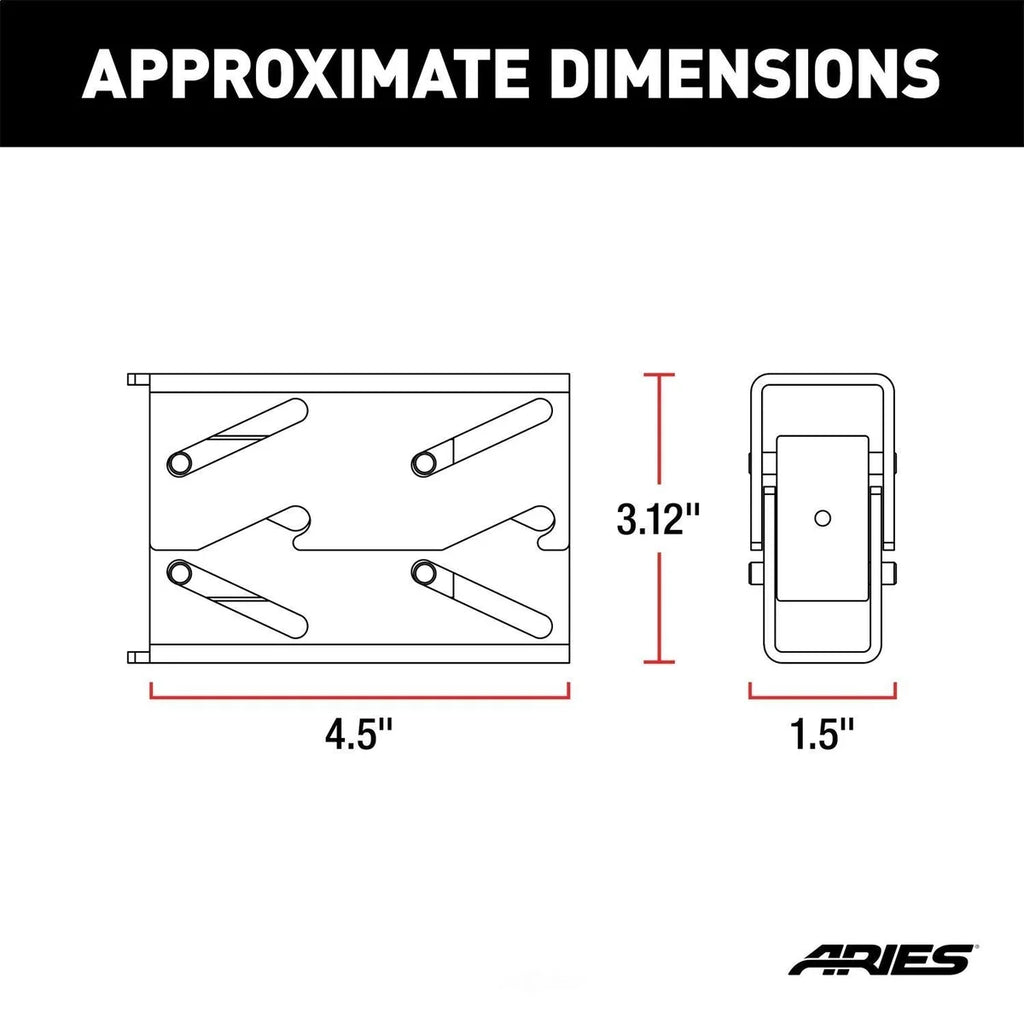 ARIES 2090613 Replacement Headache Rack Stake Pocket Anchors, 2-Pack 2090613 - Side View