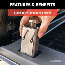 Load image into Gallery viewer, ARIES 2090613 Replacement Headache Rack Stake Pocket Anchors, 2-Pack 2090613 - Installation View