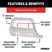 Load image into Gallery viewer, ARIES 3" Polished Stainless Bull Bar 35-2010 fits Toyota Tacoma - Installation View