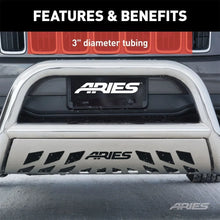 Load image into Gallery viewer, ARIES 3" Polished Stainless Bull Bar 35-5008 fits Ram 1500 - Additional View 5