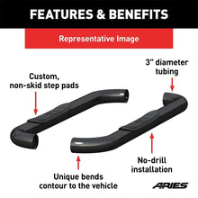 Load image into Gallery viewer, ARIES 3" Round Black Steel Side Bars 203003 fits Ford Ranger / Mazda B-Series - Additional View 7