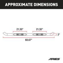 Load image into Gallery viewer, ARIES 3" Round Black Steel Side Bars 203025 fits Ford F-150 / F-250 / F-350 Super Duty