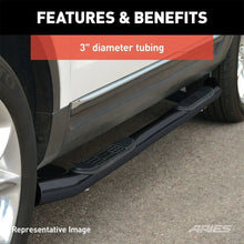 Load image into Gallery viewer, ARIES 3" Round Black Steel Side Bars 203030 fits Ford Expedition - Additional View 5