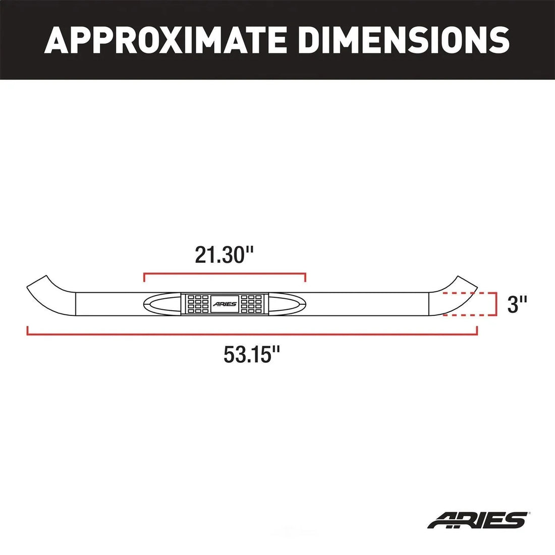 ARIES 3" Round Black Steel Side Bars 204048 fits Silverado / Sierra 1500 / 2500 / 3500 - Additional View 6