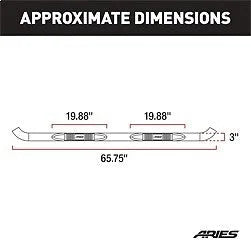 ARIES 3" Round Black Steel Side Bars 205015 fits 2007-2011 Dodge Nitro Detonator, Heat, R/T, SE 3.7L V6, 4.0L V6 - Main Pr...