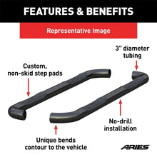 Load image into Gallery viewer, ARIES 3" Round Black Steel Side Bars 209043 fits Ford Bronco SPORT - Additional View 5