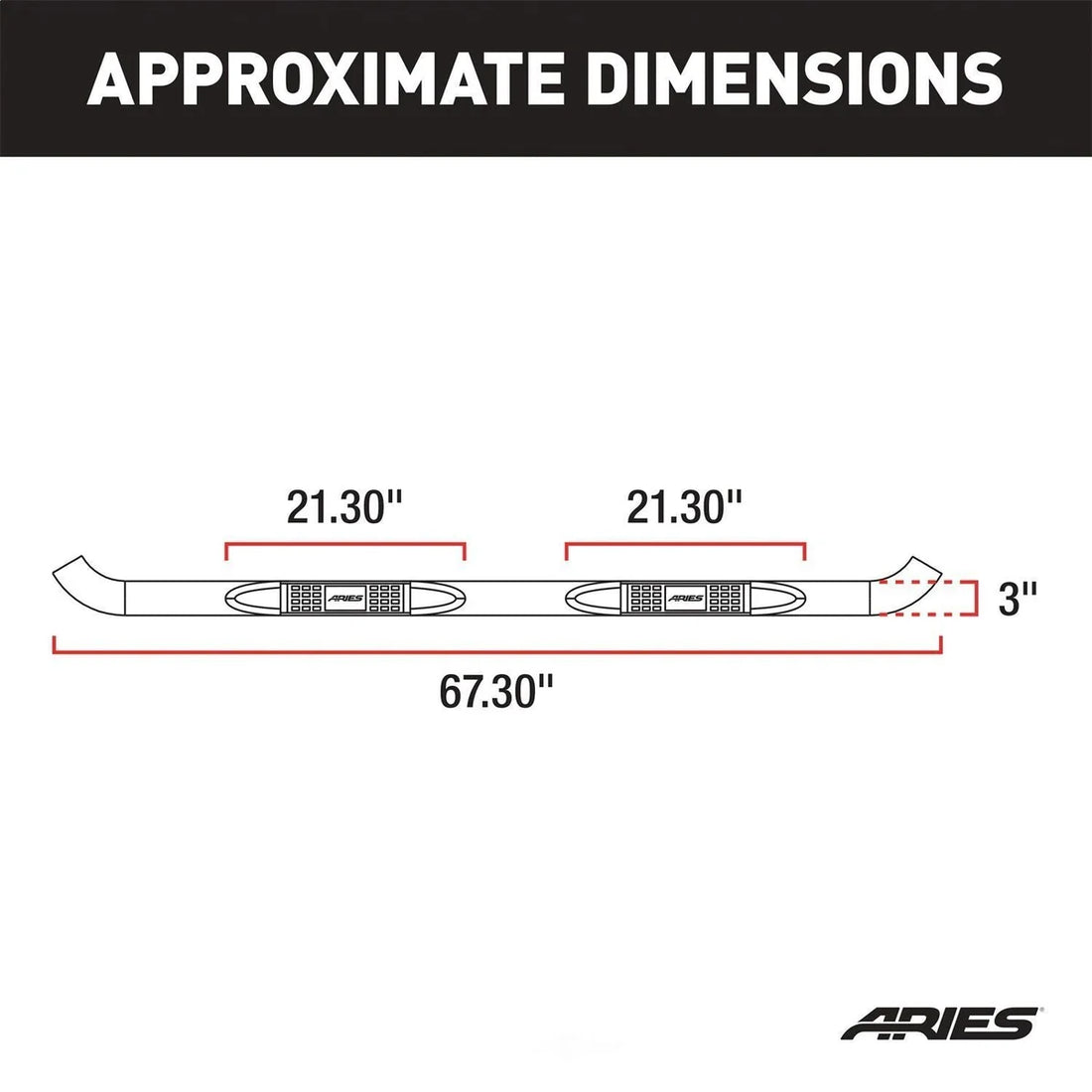 ARIES 3" Round Polished Stainless Side Bars 201005-2 fits 2008-2012 Jeep Liberty - Back View