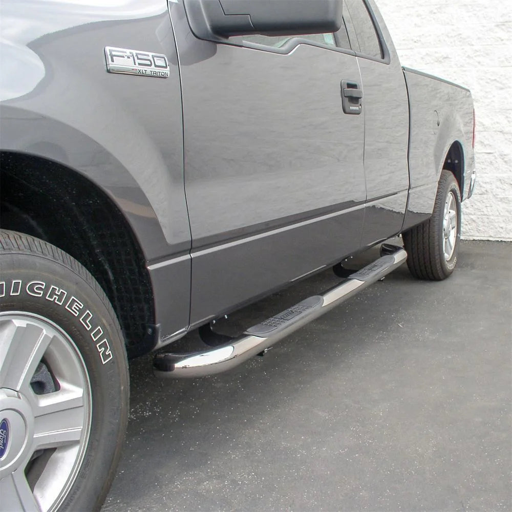 ARIES 3" Round Polished Stainless Side Bars 203016-2 fits 2004 Ford F-150 FX4 / 2005 Ford F-150 FX4 / Ford F-150 - Additio...