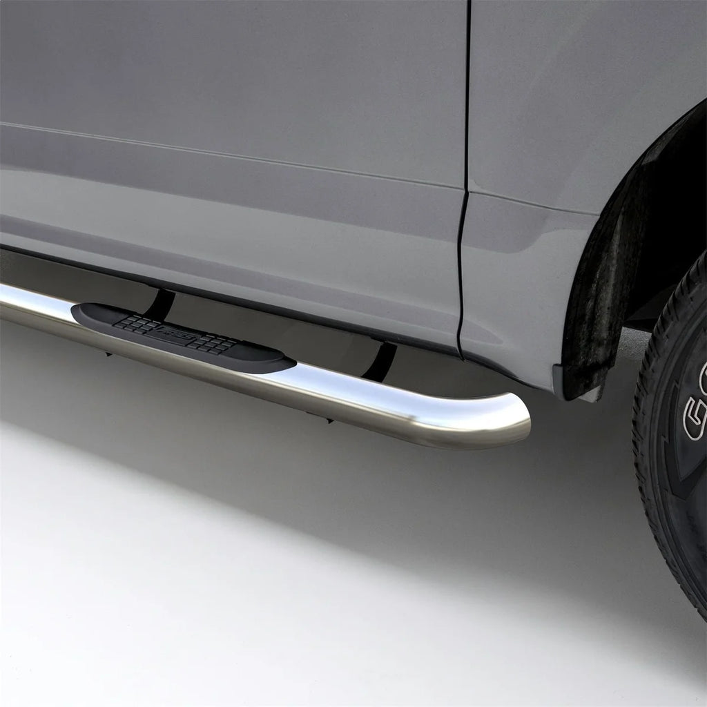 ARIES 3" Round Polished Stainless Side Bars 203045-2 fits Ford F-150 / F-250 / F-350 - Installation View