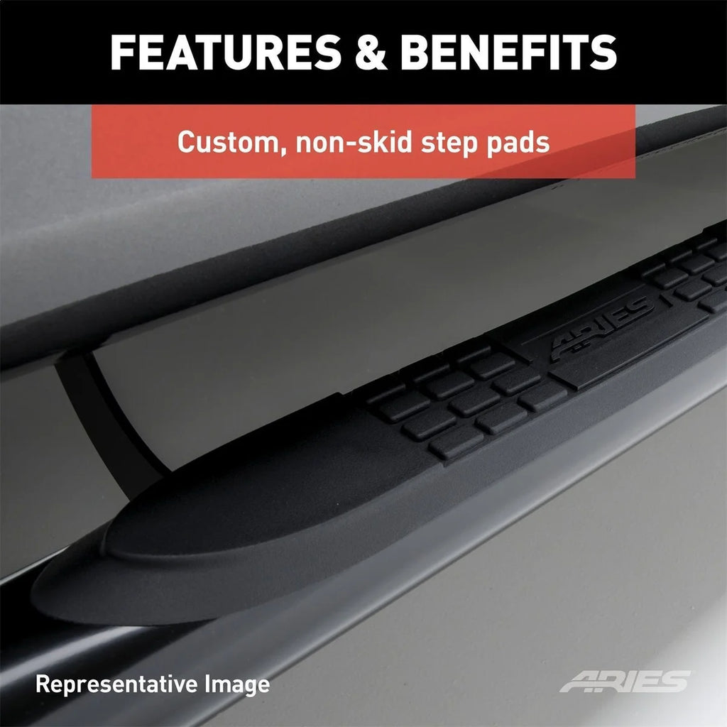 ARIES 3" Round Polished Stainless Side Bars 203045-2 fits Ford F-150 / F-250 / F-350 - Additional View 10