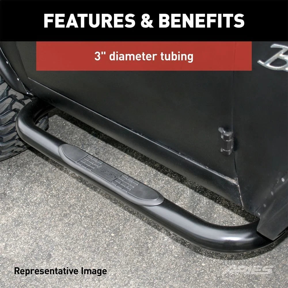 ARIES 3" Round Polished Stainless Side Bars 204044-2 fits GMC Blazer K5 - Additional View 8