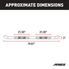 Load image into Gallery viewer, ARIES 3" Round Polished Stainless Side Bars 205008-2 fits Dodge Ram 1500 / Ram 2500 / Ram 3500 - Detail View