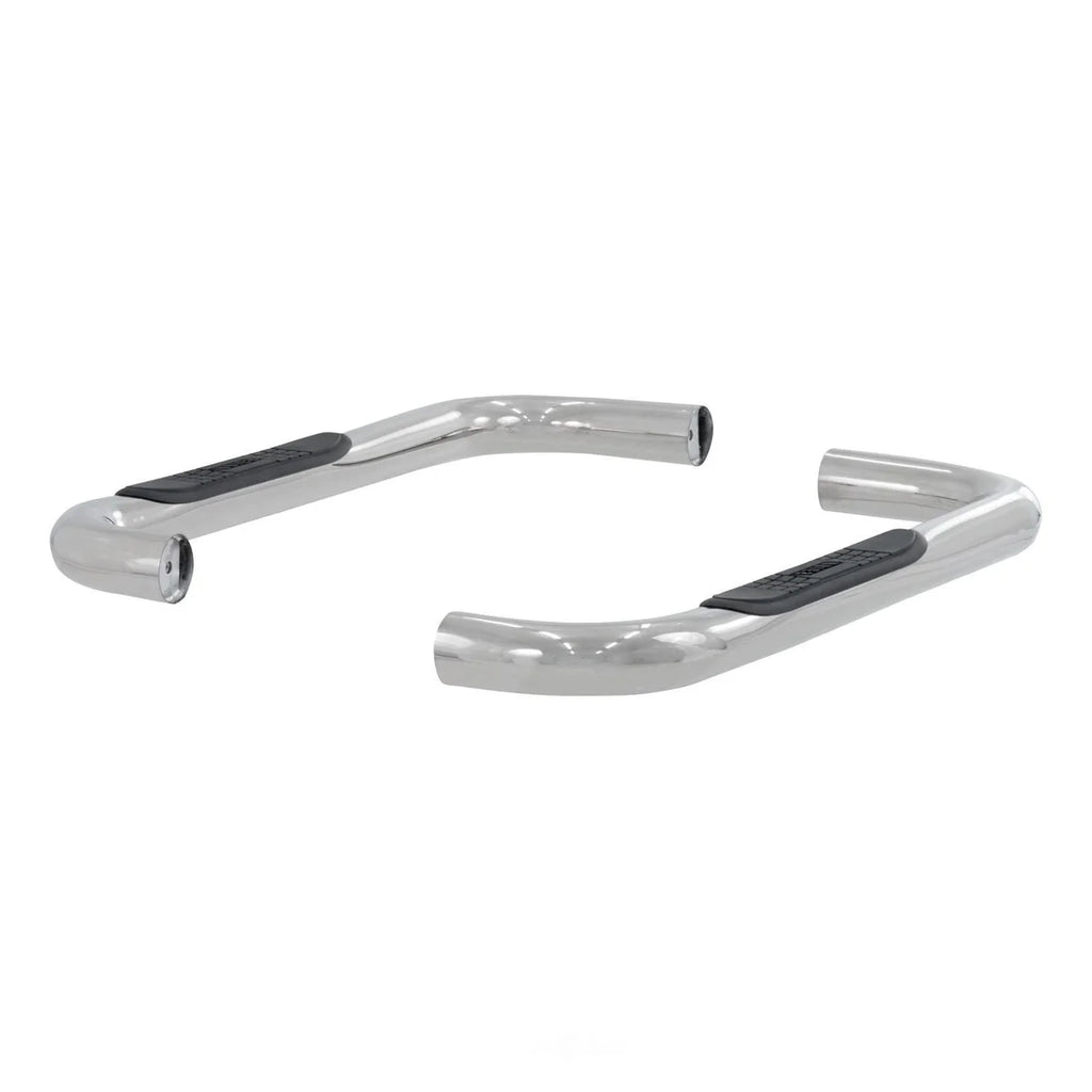 ARIES 3" Round Polished Stainless Side Bars 35600-2 fits Jeep Wrangler YJ / Wrangler Tj - Side View